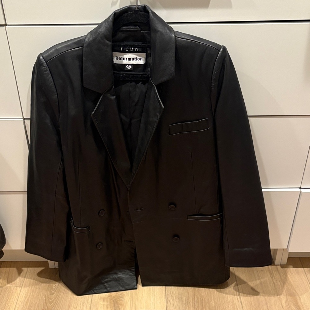 Reformation Ebony Double-Breasted Blazer